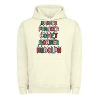 Pigment Pistachio dasher dancer prancer vixer comet cupid donner bli Urban Hoodie - MaliasSmallBusiness