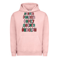 Pigment Salmon dasher dancer prancer vixer comet cupid donner bli Urban Hoodie - MaliasSmallBusiness