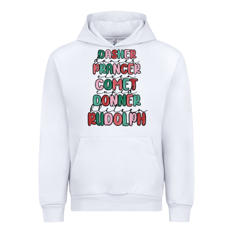 Dasher Dancer Prancer Vixer Comet Cupid Donner Bli Urban Hoodie by MaliasSmallBusiness | Teevron
