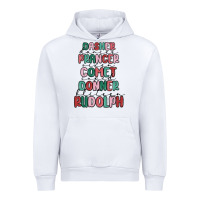 White dasher dancer prancer vixer comet cupid donner bli Urban Hoodie - MaliasSmallBusiness