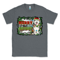 Charcoal Heather merry and bright husky farm  background Classic Tee - RanaPortraitStore