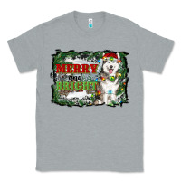 Heather Grey merry and bright husky farm  background Classic Tee - RanaPortraitStore