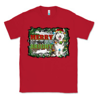 Red merry and bright husky farm  background Classic Tee - RanaPortraitStore