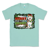Seafoam merry and bright husky farm  background Classic Tee - RanaPortraitStore