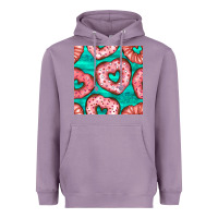 Lavender valentines day heart donuts seamless pattern Heavyweight Hoodie - BundleAndBundleShop