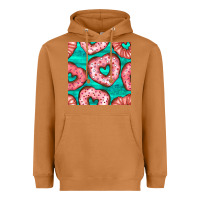 Meerkat valentines day heart donuts seamless pattern Heavyweight Hoodie - BundleAndBundleShop