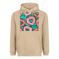 Mushroom valentines day heart donuts seamless pattern Heavyweight Hoodie - BundleAndBundleShop
