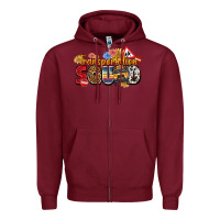 Burgundy transportation squad Zipper Hoodie - texasbilliewilder