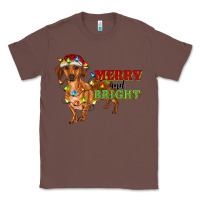 Chestnut merry and bright dachshund Classic Tee - RanaPortraitStore