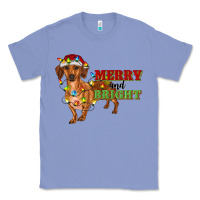 Colony Blue merry and bright dachshund Classic Tee - RanaPortraitStore