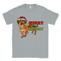 Heather Grey merry and bright dachshund Classic Tee - RanaPortraitStore