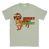 Matcha merry and bright dachshund Classic Tee - RanaPortraitStore
