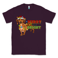 Plum merry and bright dachshund Classic Tee - RanaPortraitStore