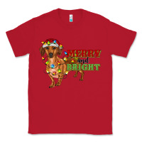 Red merry and bright dachshund Classic Tee - RanaPortraitStore