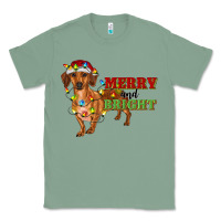 Sage merry and bright dachshund Classic Tee - RanaPortraitStore