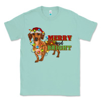 Seafoam merry and bright dachshund Classic Tee - RanaPortraitStore