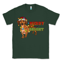 Sports Green merry and bright dachshund Classic Tee - RanaPortraitStore