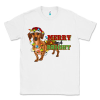 White merry and bright dachshund Classic Tee - RanaPortraitStore