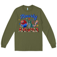 Army Green howdy america western Long Sleeve Tee - texasbilliewilder