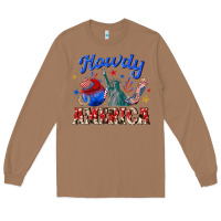Toasted Coconut howdy america western Long Sleeve Tee - texasbilliewilder