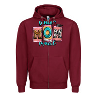 Burgundy senior mom squad Zipper Hoodie - Zillion Design Studio