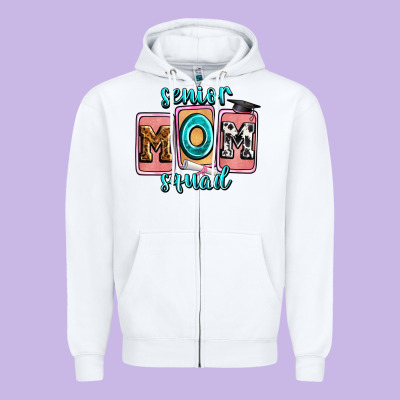 Senior Mom Squad Zipper Hoodie Designed By Zillion Design Studio