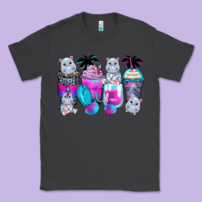 Hippopotamus Coffee Cups Classic Tee Designed By Zillion Design Studio