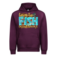 Mauve Wine born to fish forced to work Urban Hoodie - NancyCooperArtShop