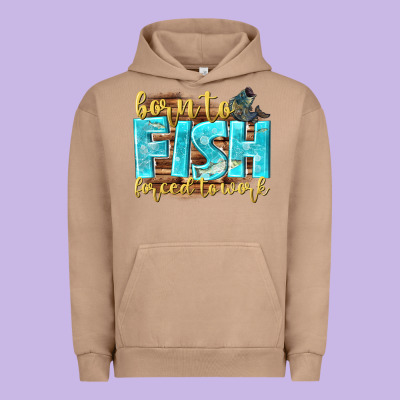 Born To Fish Forced To Work Urban Hoodie Designed By Nancycooperartshop
