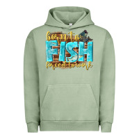 Pigment Oil Green born to fish forced to work Urban Hoodie - NancyCooperArtShop