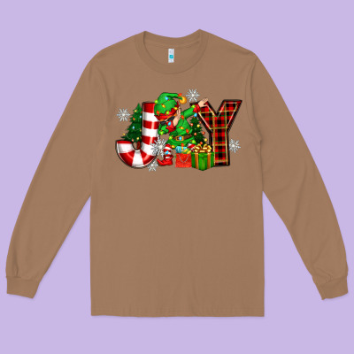 Christmas Joy Elf Long Sleeve Tee Designed By Zillion Design Studio