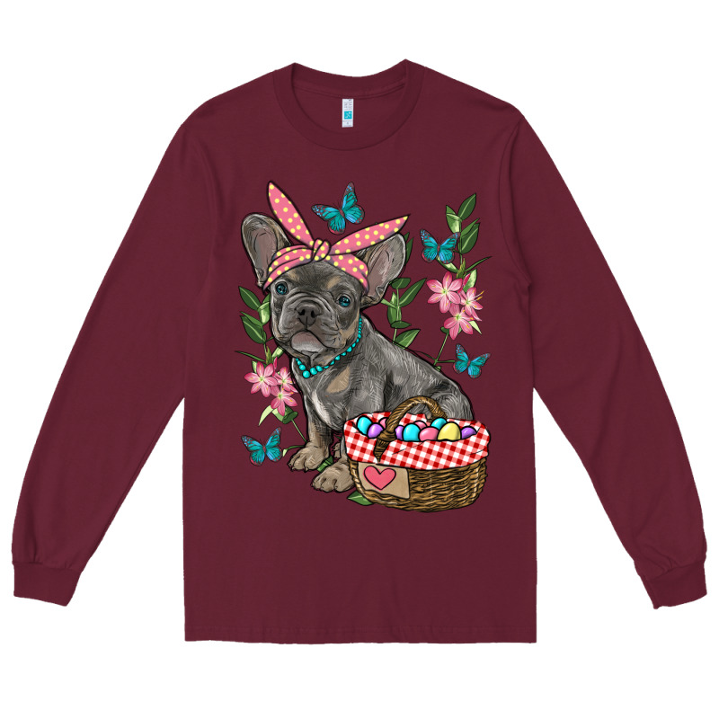 Easter French Bulldog Long Sleeve Tee by RanaPortraitStore | Teevron