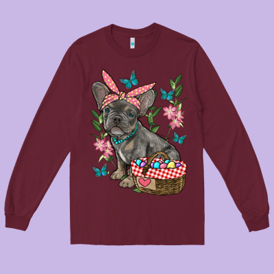 Long Sleeve Tee easter french bulldog