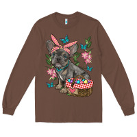 Chestnut easter french bulldog Long Sleeve Tee - RanaPortraitStore