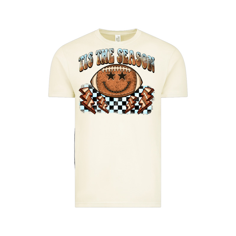 Tis The Season Football Smiley Face Vintage Tee by BarkalooDesign | Teevron