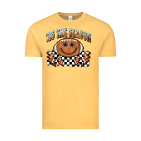 Vintage Mustard tis the season football smiley face Vintage Tee - BarkalooDesign