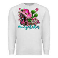Oatmeal Heather cowgirl vibes with boots and gun Premium Sweatshirt - AdoDesignShop