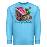 Ocean Blue cowgirl vibes with boots and gun Premium Sweatshirt - AdoDesignShop
