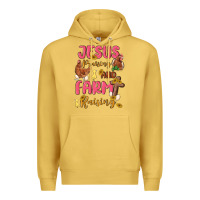 Antique Gold jesus praising and farm raising Premium Hoodie - MaliasSmallBusiness