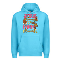 Ocean Blue jesus praising and farm raising Premium Hoodie - MaliasSmallBusiness