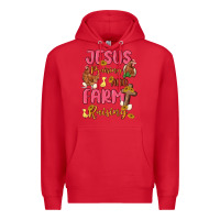 Red jesus praising and farm raising Premium Hoodie - MaliasSmallBusiness
