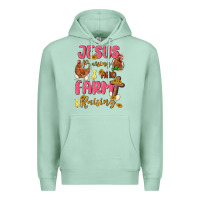 Seafoam jesus praising and farm raising Premium Hoodie - MaliasSmallBusiness