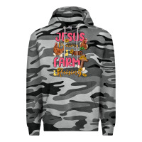 Slate Camo jesus praising and farm raising Premium Hoodie - MaliasSmallBusiness