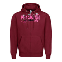 Burgundy breast cancer physician Zipper Hoodie - texasbilliewilder