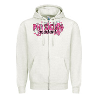 Oatmeal Heather breast cancer physician Zipper Hoodie - texasbilliewilder