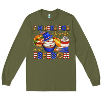 Army Green i m here for snacks and freedom Long Sleeve Tee - texasbilliewilder