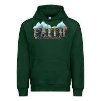 Forest Green faith can move mountains cross Urban Hoodie - NancyCooperArtShop