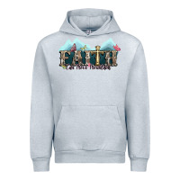 Heather Grey faith can move mountains cross Urban Hoodie - NancyCooperArtShop