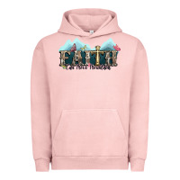 Pigment Salmon faith can move mountains cross Urban Hoodie - NancyCooperArtShop