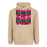 Mushroom valentines day leopard and turquoise gemstone seamless pattern Heavyweight Hoodie - BundleAndBundleShop